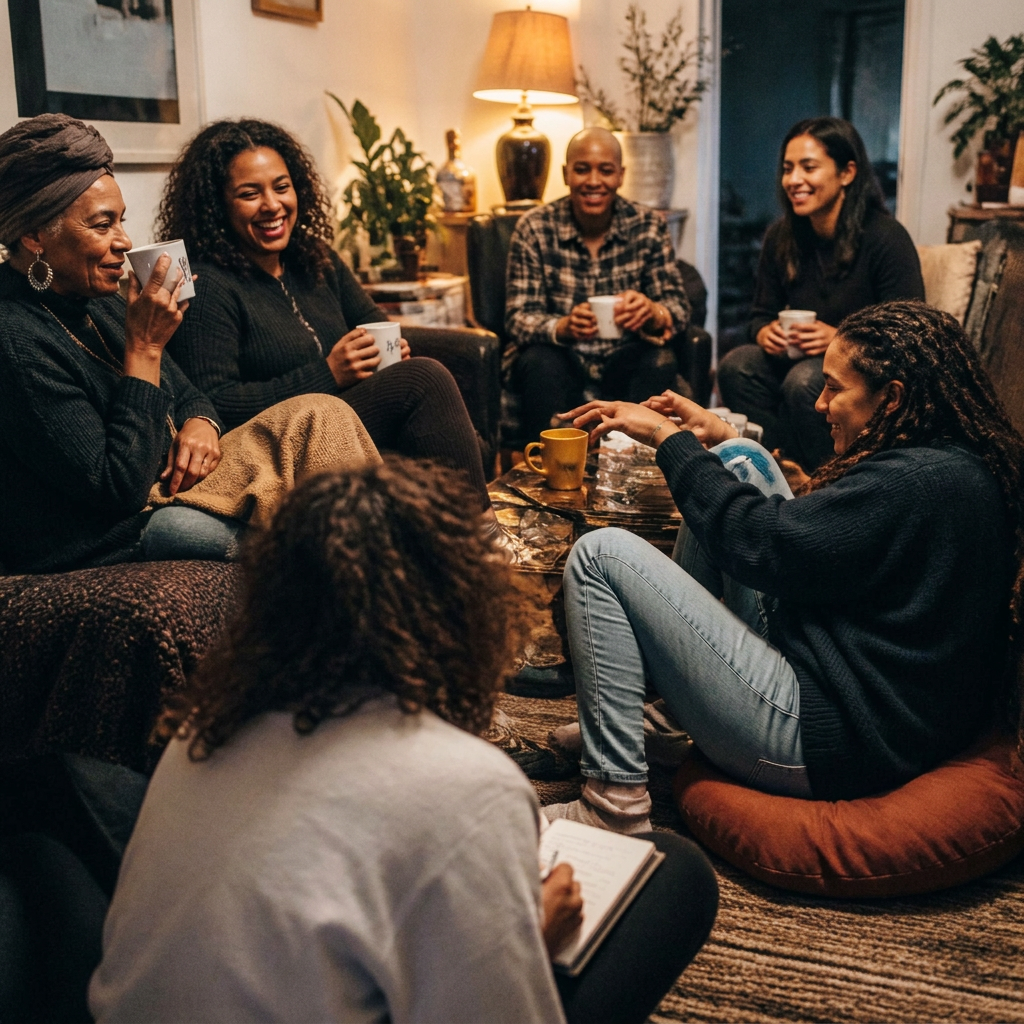 Women sitting together in a casual supportive circle